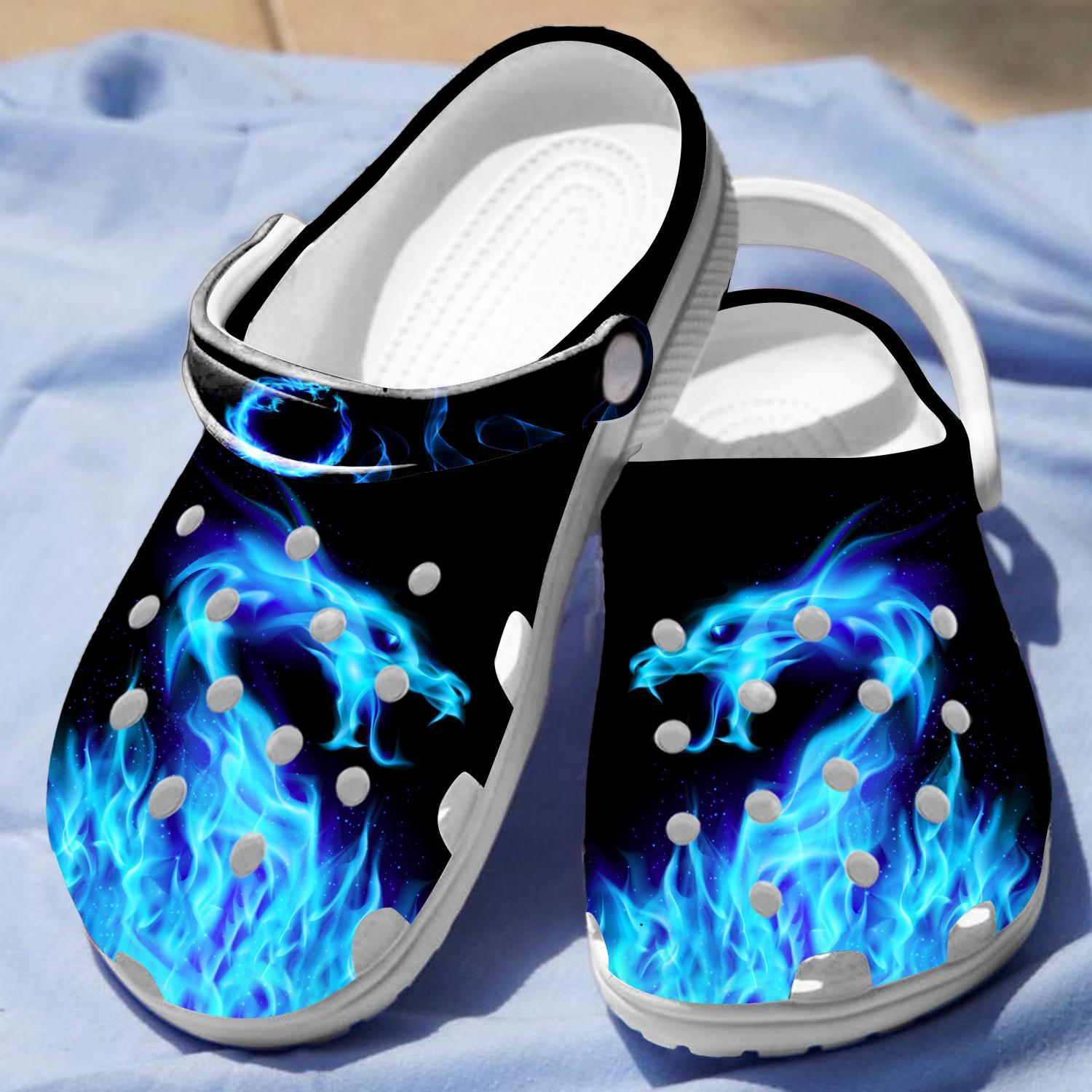 Merchidea Blue Dragon Slippers Crocs Crocband Clogs Shoes Comfortable For Men Women and Kids