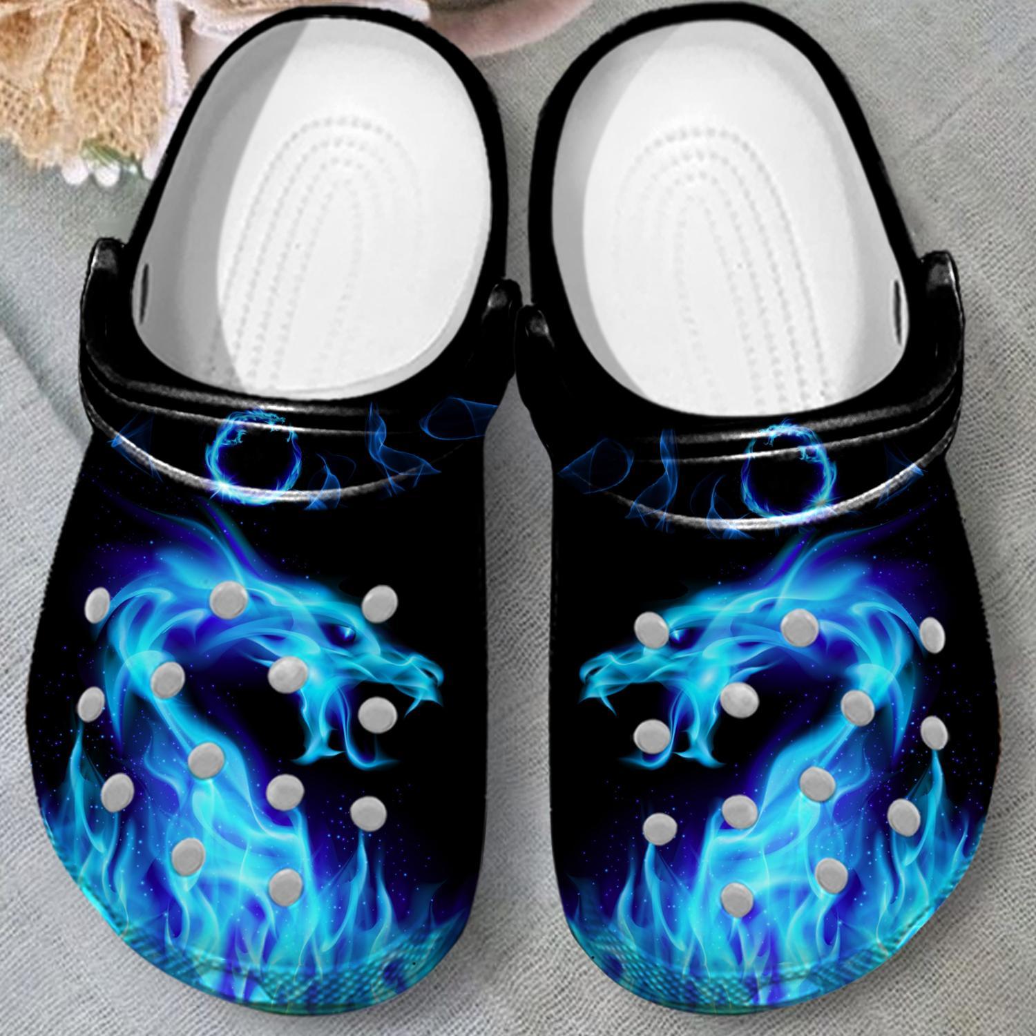 Merchidea Blue Dragon Slippers Crocs Crocband Clogs Shoes Comfortable For Men Women and Kids