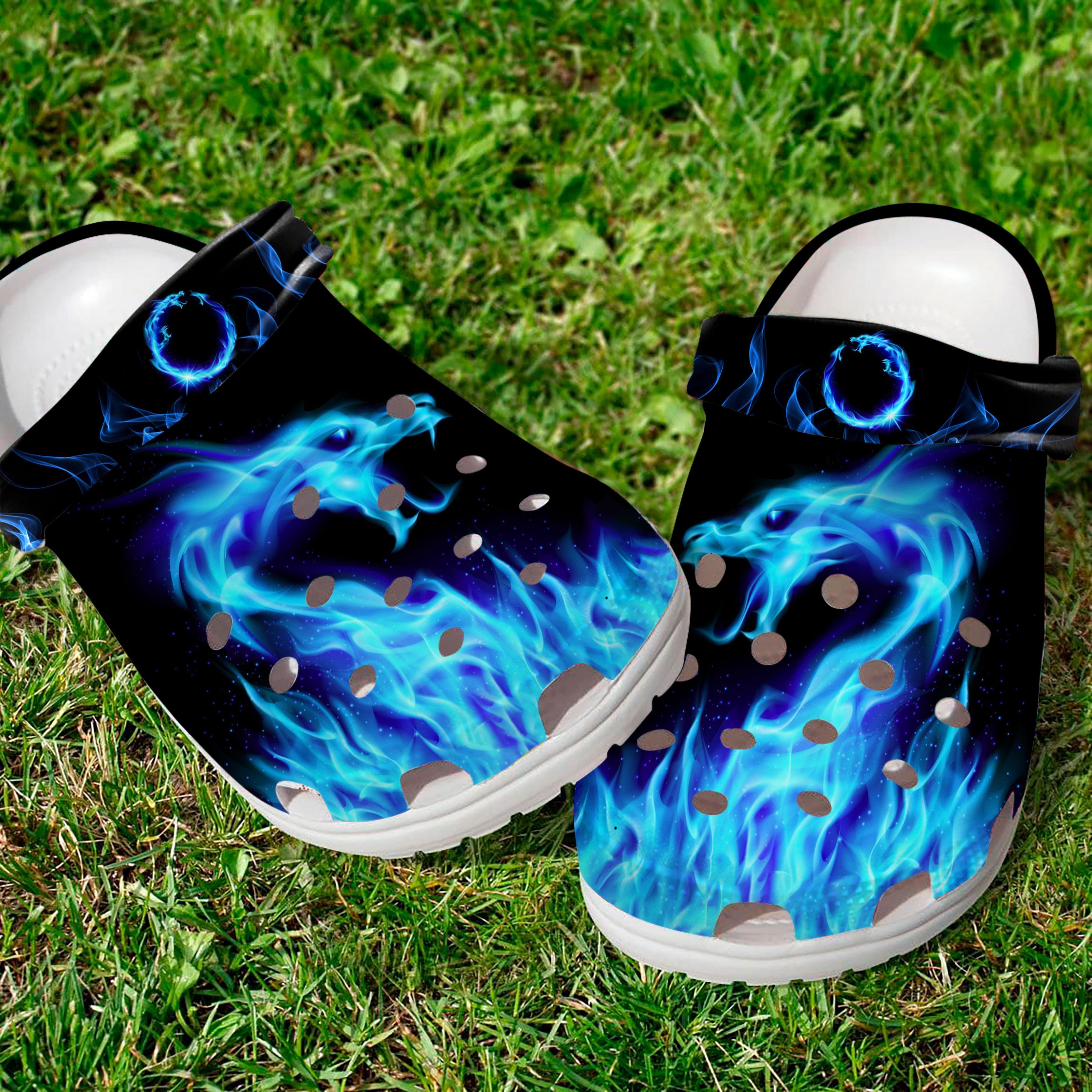 Merchidea Blue Dragon Slippers Crocs Crocband Clogs Shoes Comfortable For Men Women and Kids