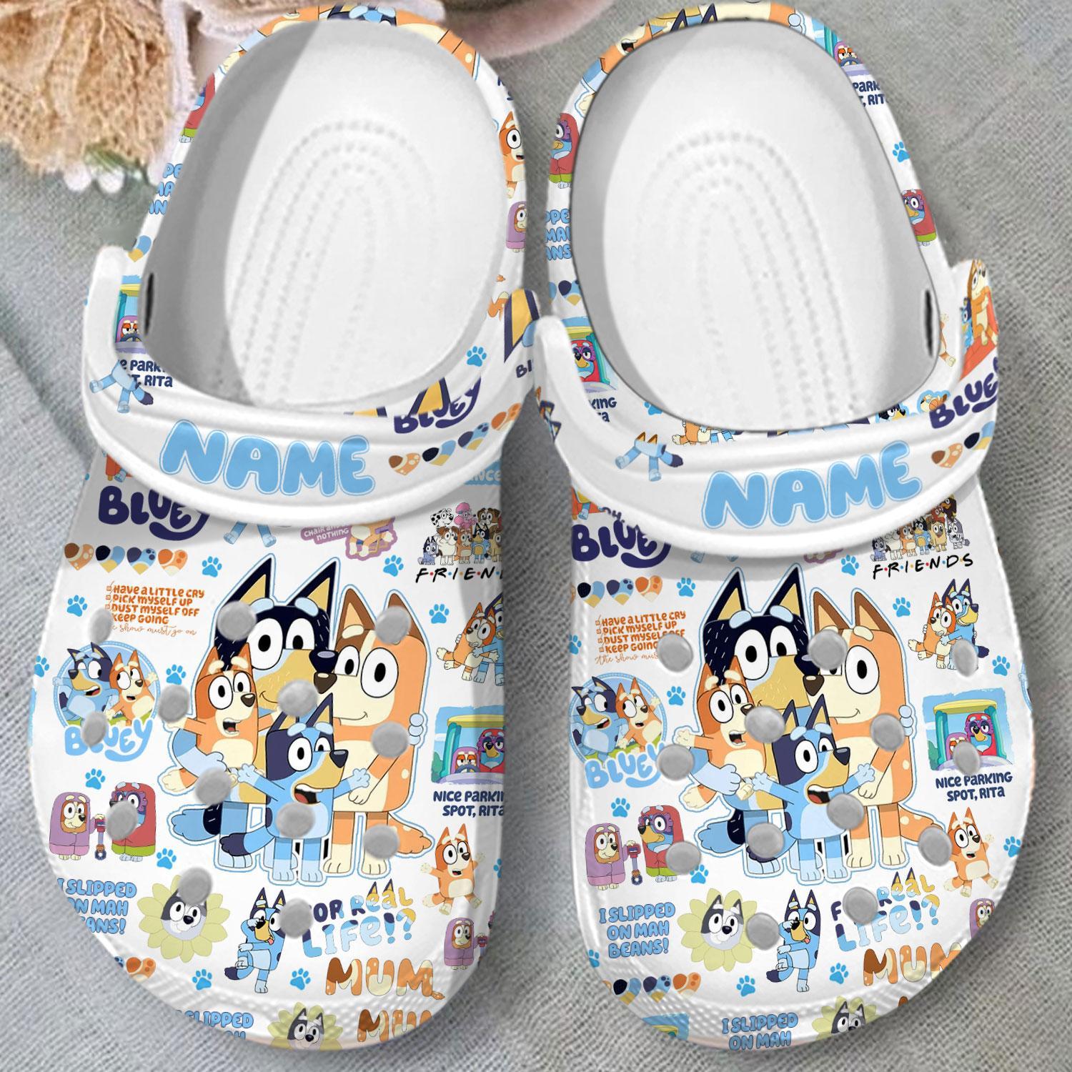 Merchidea Bluey Cartoon Crocs Crocband Clogs Shoes Comfortable For Men Women and Kids