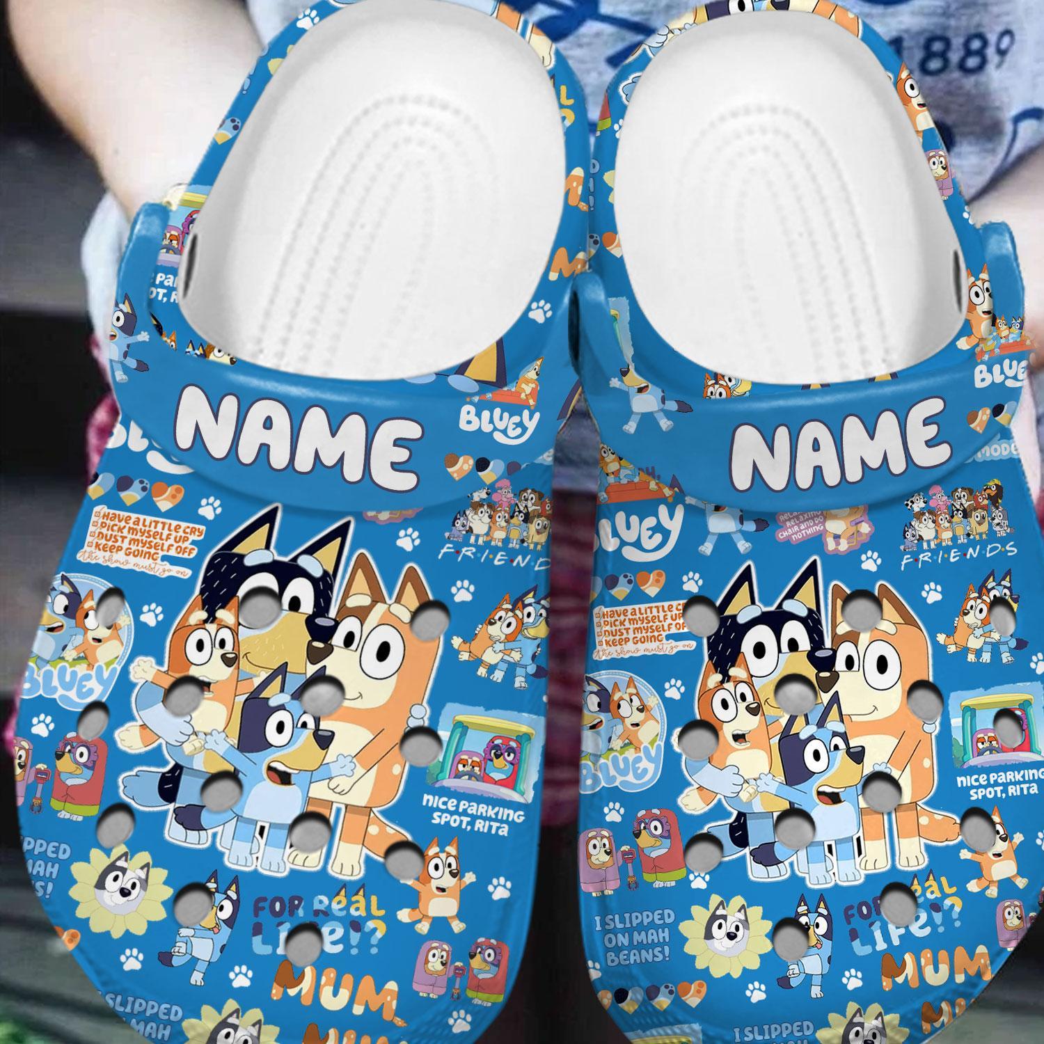 Merchidea Bluey Cartoon Crocs Crocband Clogs Shoes Comfortable For Men Women and Kids