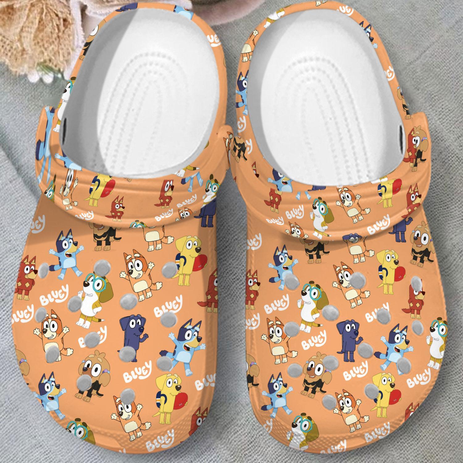 Merchidea Bluey Cartoon Crocs Crocband Clogs Shoes Comfortable For Men Women and Kids