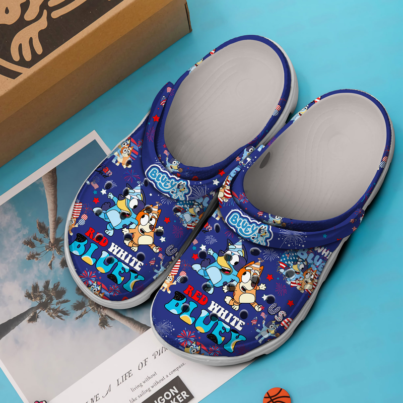 Merchidea Bluey Cartoon Crocs Crocband Clogs Shoes Comfortable For Men Women and Kids