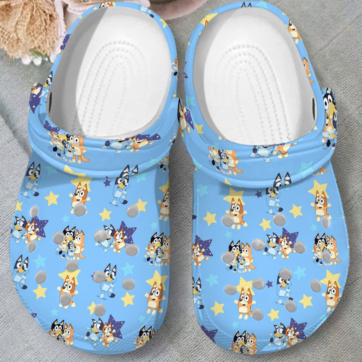 Merchidea Bluey Cartoon Crocs Crocband Clogs Shoes Comfortable For Men Women and Kids