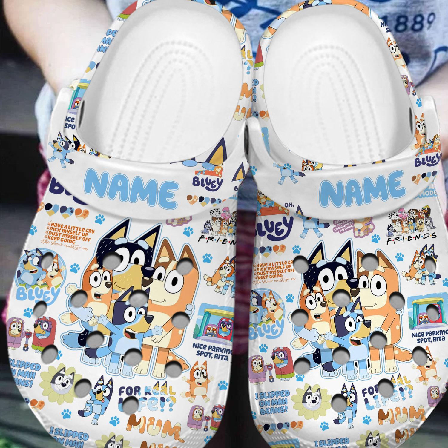 Merchidea Bluey Cartoon Crocs Crocband Clogs Shoes Comfortable For Men Women and Kids