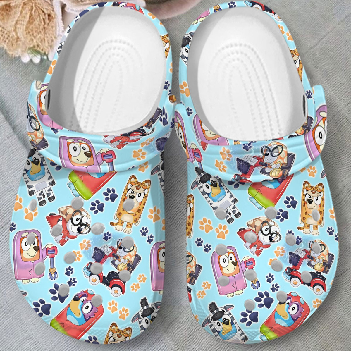 Merchidea Bluey Cartoon Crocs Crocband Clogs Shoes Comfortable For Men Women and Kids