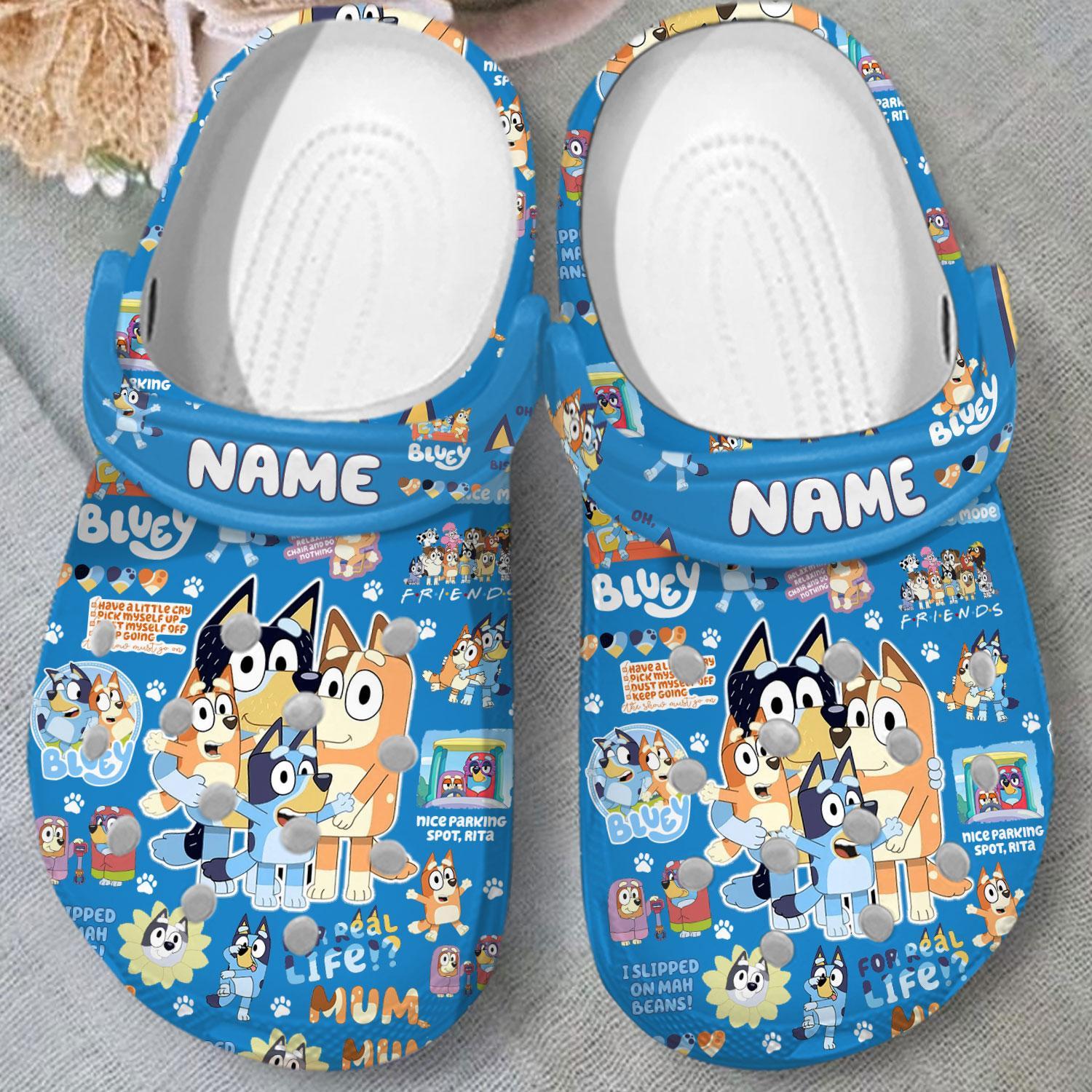 Merchidea Bluey Cartoon Crocs Crocband Clogs Shoes Comfortable For Men Women and Kids