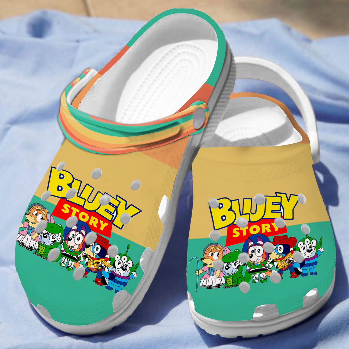 Merchidea Bluey Cartoon Crocs Crocband Clogs Shoes Comfortable For Men Women and Kids