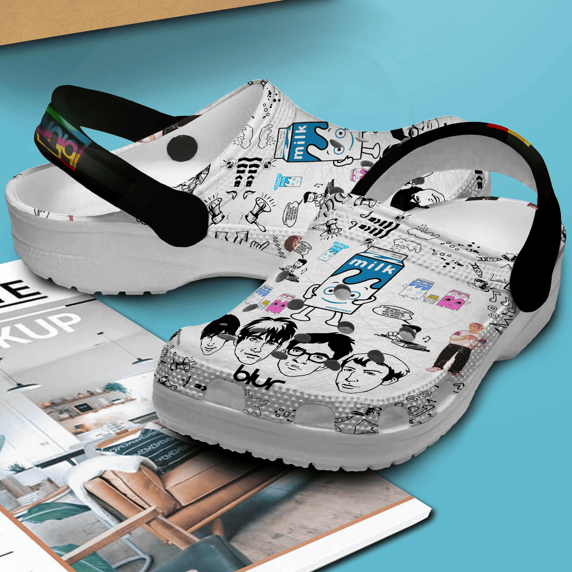 Merchidea Blur Music Crocs Crocband Clogs Shoes Comfortable For Men Women and Kids