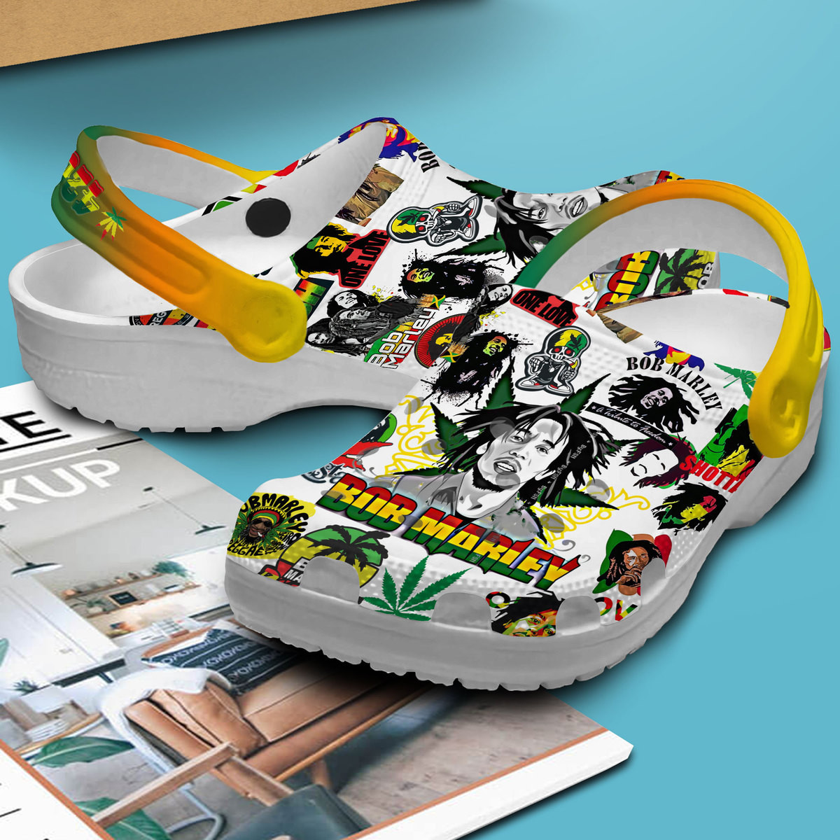 Merchidea Bob Marley Music Crocs Crocband Clogs Shoes Comfortable For Men Women and Kids