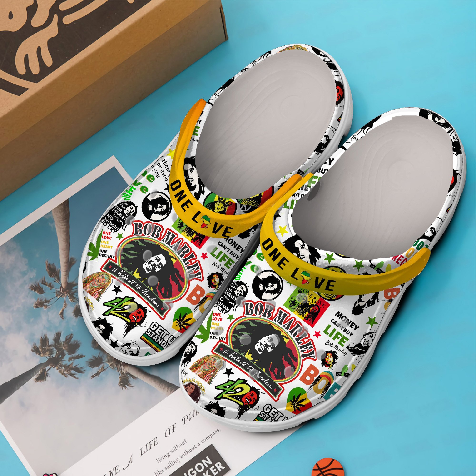 Merchidea Bob Marley Music Crocs Crocband Clogs Shoes Comfortable For Men Women and Kids