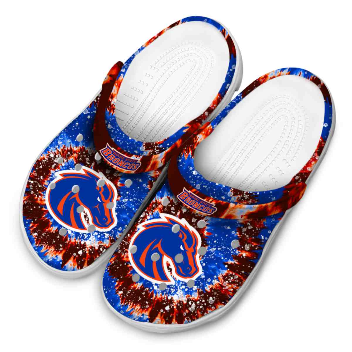 Merchidea Boise State Broncos NCAA Sport Crocs Crocband Clogs Shoes Comfortable For Men Women and Kids