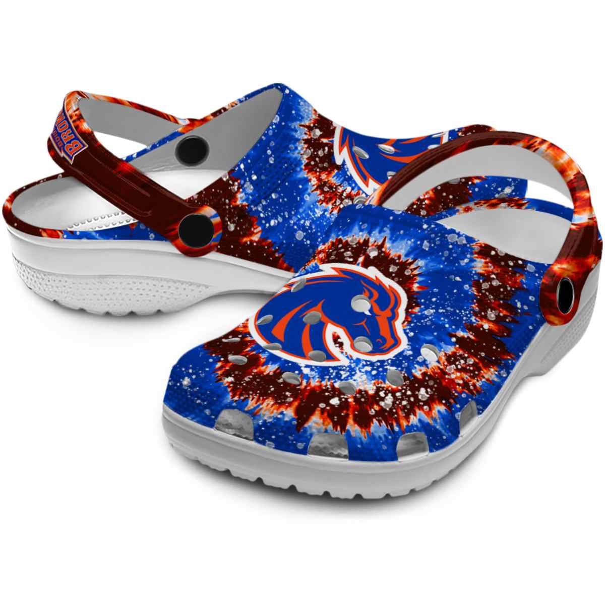 Merchidea Boise State Broncos NCAA Sport Crocs Crocband Clogs Shoes Comfortable For Men Women and Kids