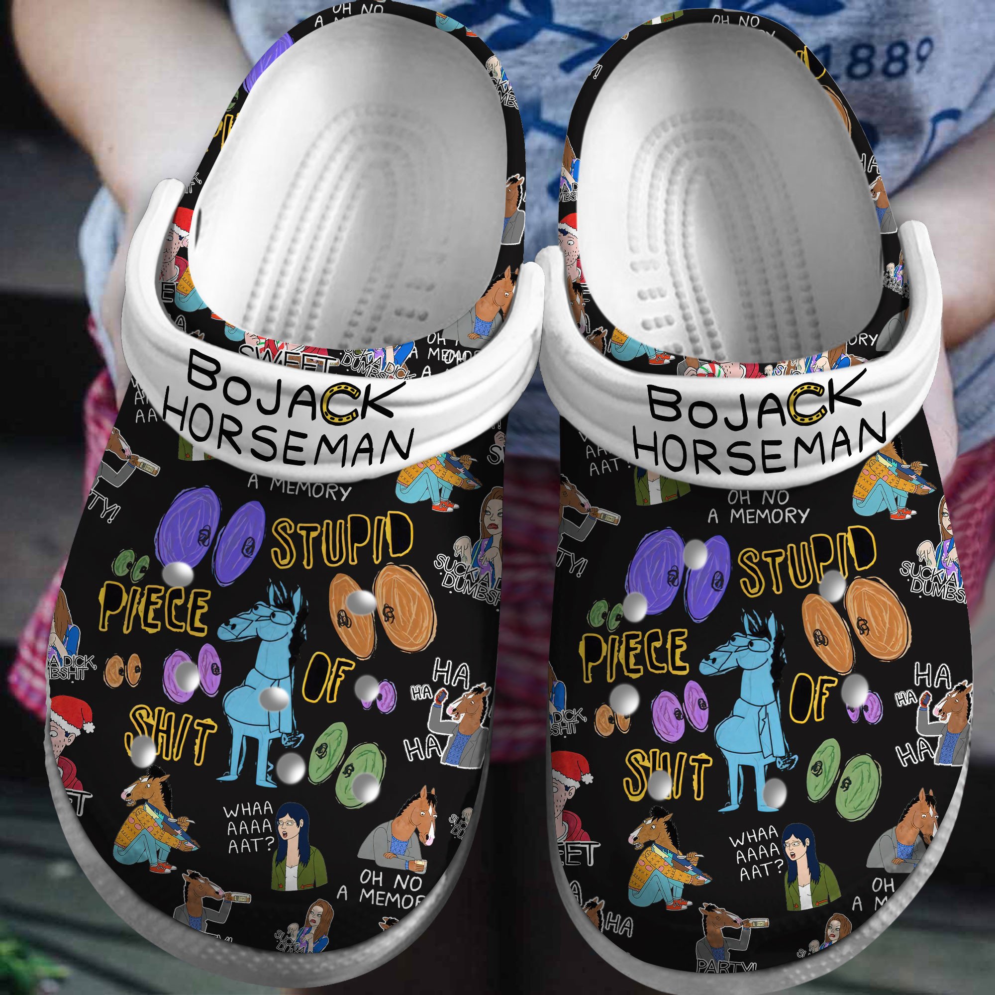 Merchidea BoJack Horseman Cartoon TV Series Crocs Crocband Clogs Shoes Comfortable For Men Women and Kids