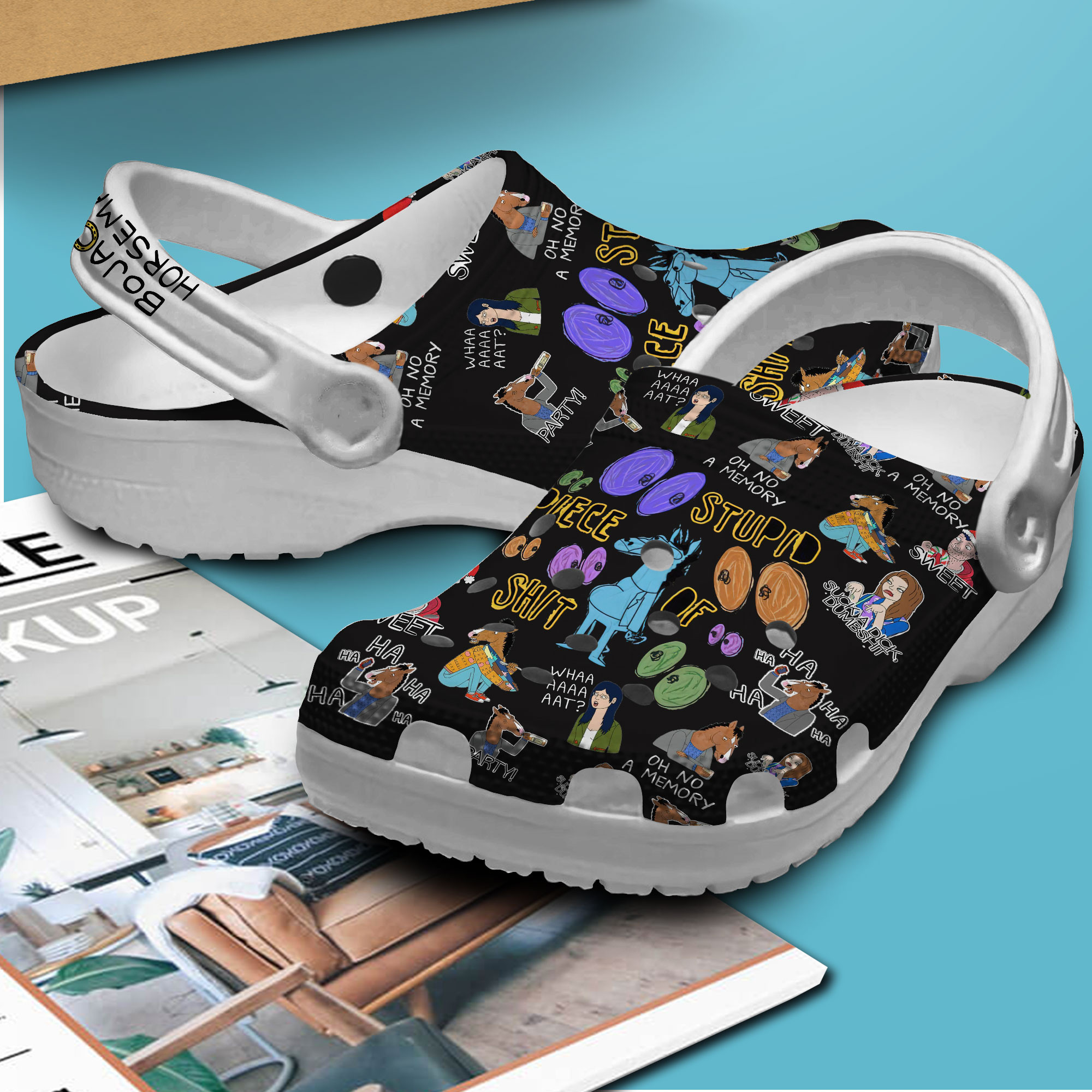 Merchidea BoJack Horseman TV Series Crocs Crocband Clogs Shoes Comfortable For Men Women and Kids