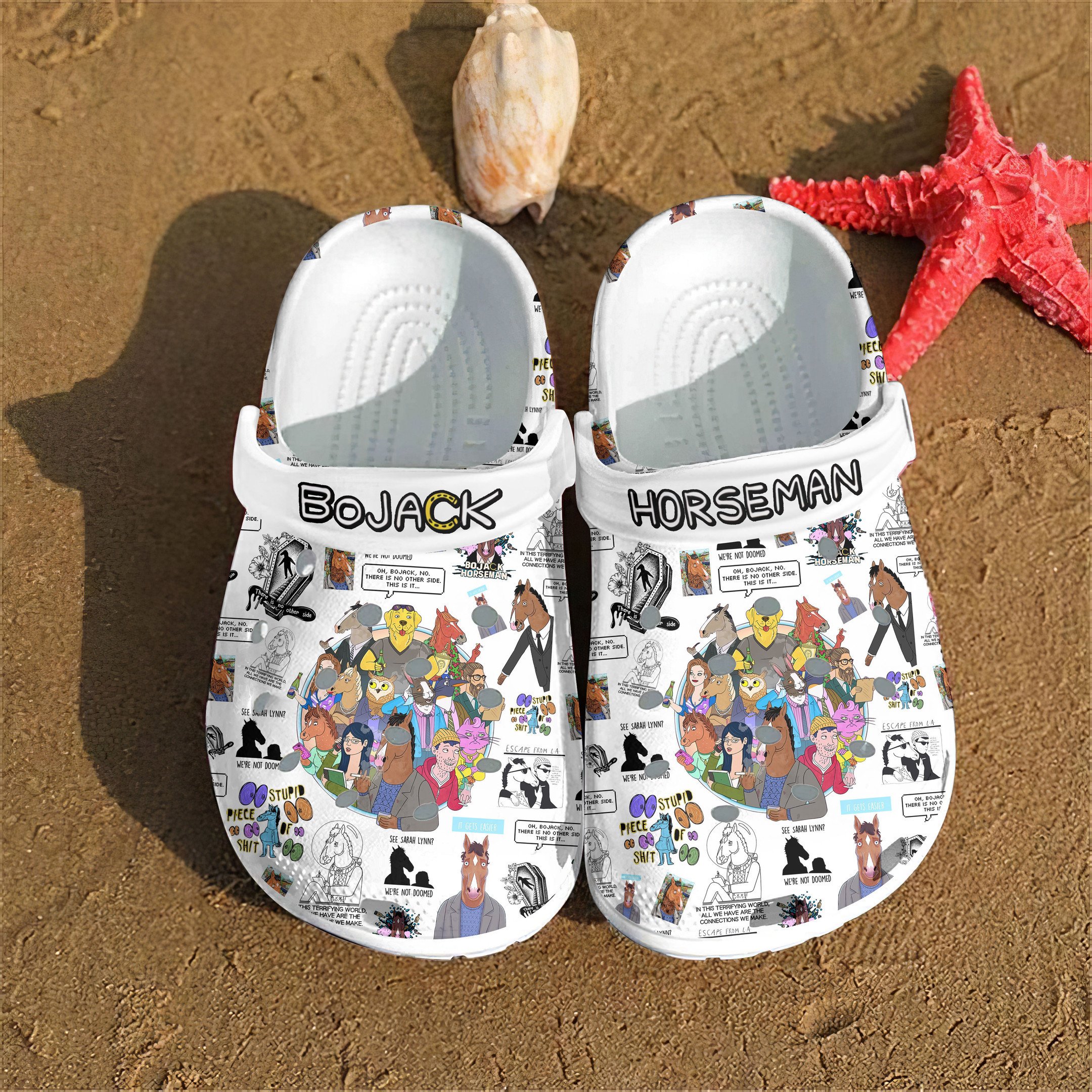 Merchidea BoJack Horseman TV Series Crocs Crocband Clogs Shoes Comfortable For Men Women and Kids