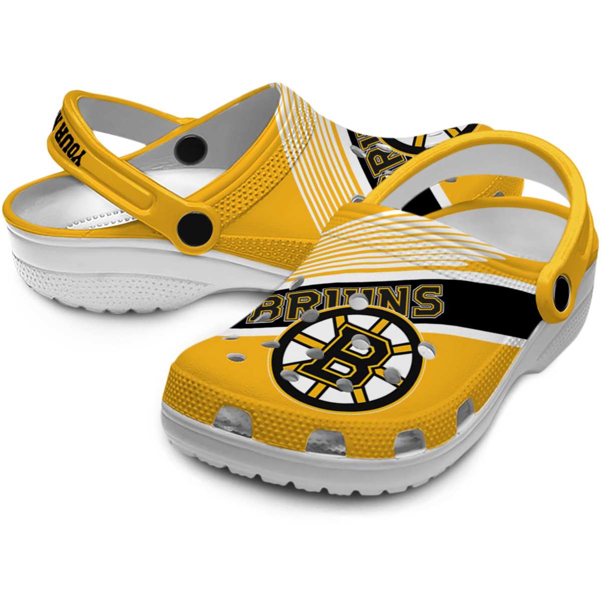 Merchidea Boston Bruins NHL Sport Crocs Crocband Clogs Shoes Comfortable For Men Women and Kids