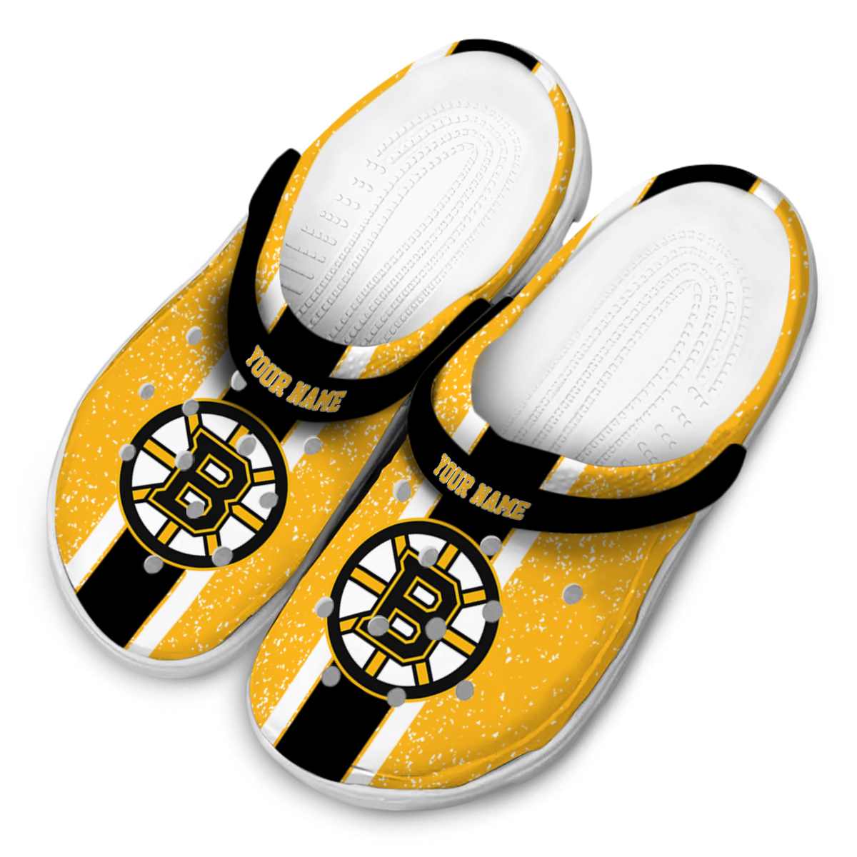 Merchidea Boston Bruins NHL Sport Crocs Crocband Clogs Shoes Comfortable For Men Women and Kids