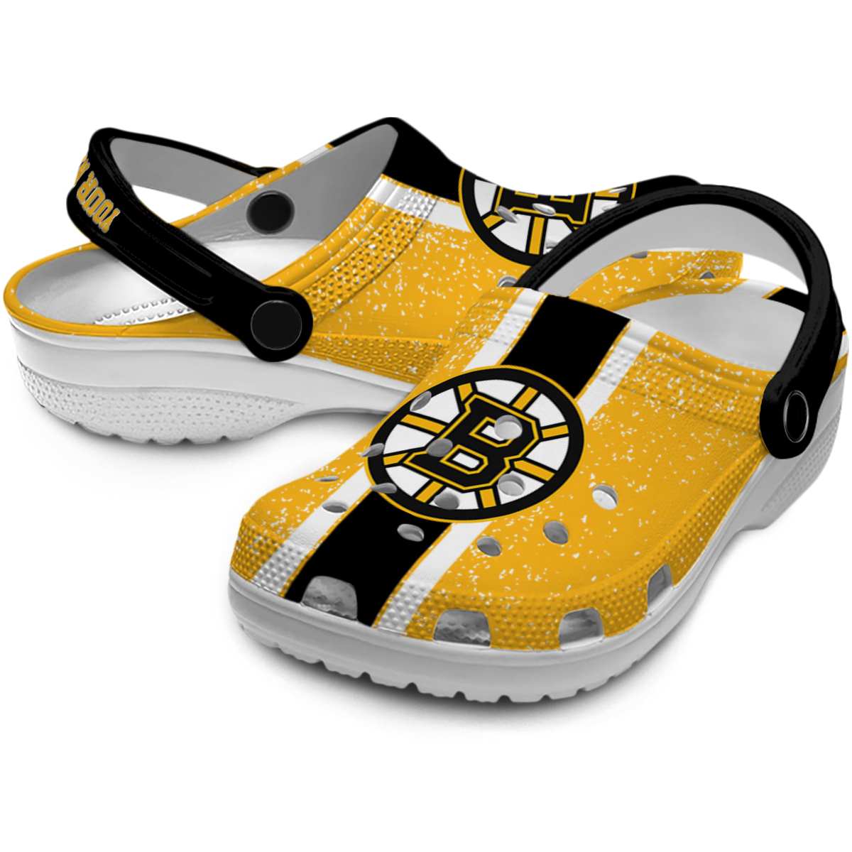 Merchidea Boston Bruins NHL Sport Crocs Crocband Clogs Shoes Comfortable For Men Women and Kids