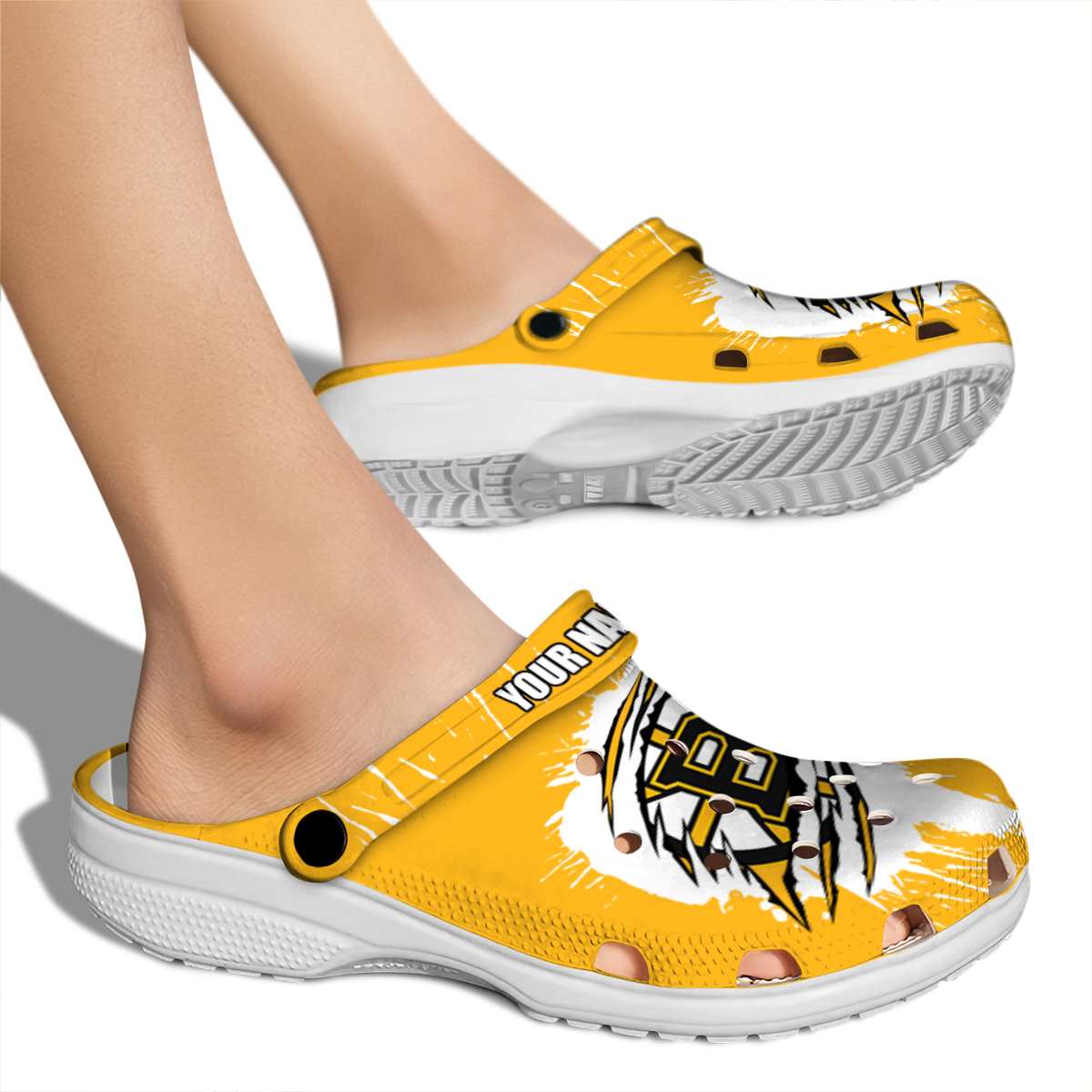 Merchidea Boston Bruins NHL Sport Crocs Crocband Clogs Shoes Comfortable For Men Women and Kids