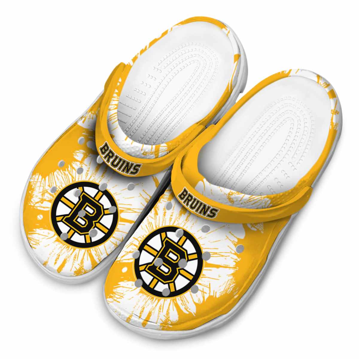 Merchidea Boston Bruins NHL Sport Crocs Crocband Clogs Shoes Comfortable For Men Women and Kids