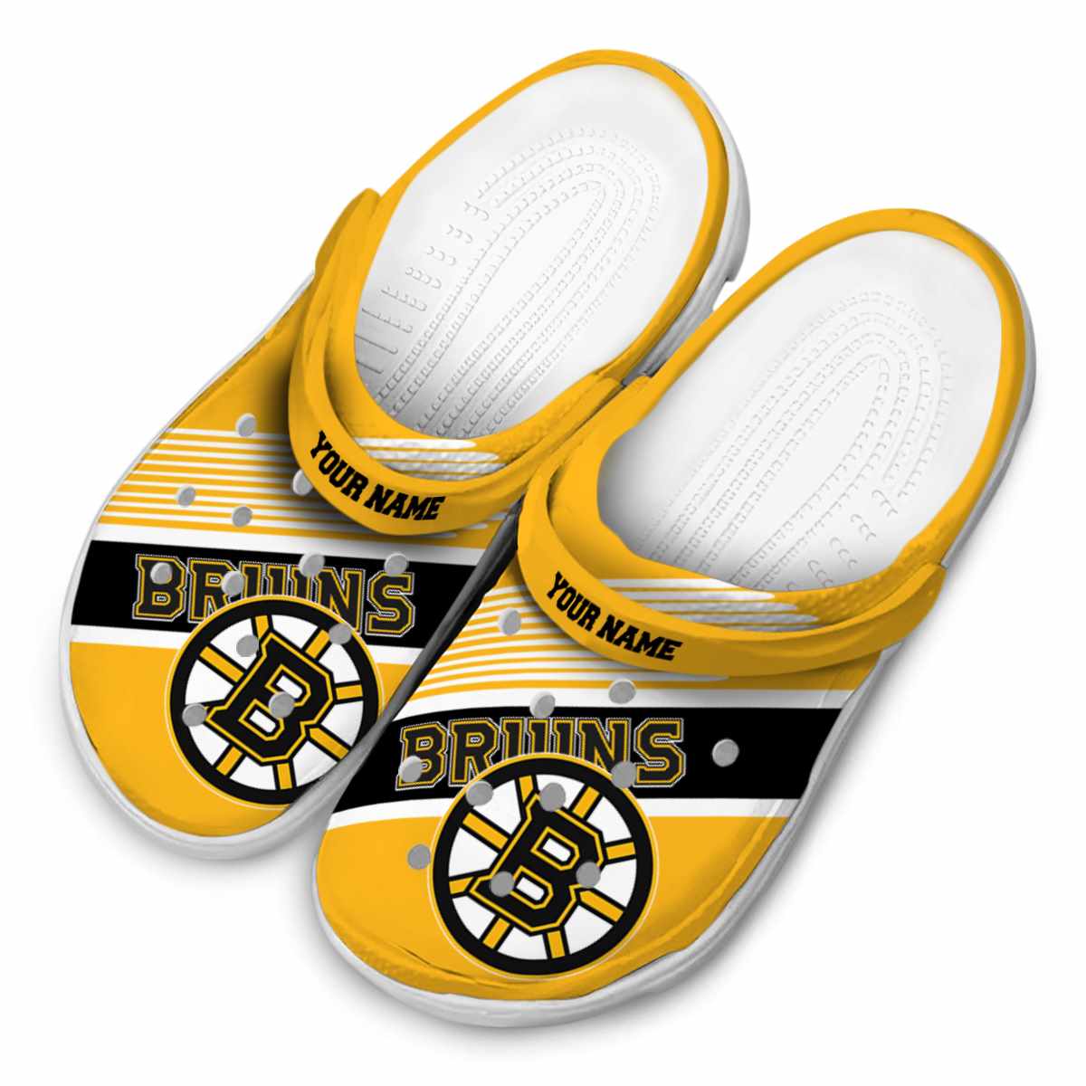 Merchidea Boston Bruins NHL Sport Crocs Crocband Clogs Shoes Comfortable For Men Women and Kids