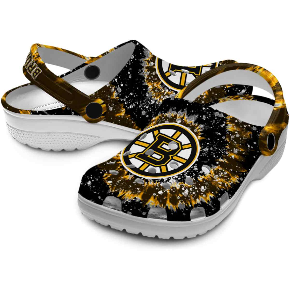 Merchidea Boston Bruins NHL Sport Crocs Crocband Clogs Shoes Comfortable For Men Women and Kids