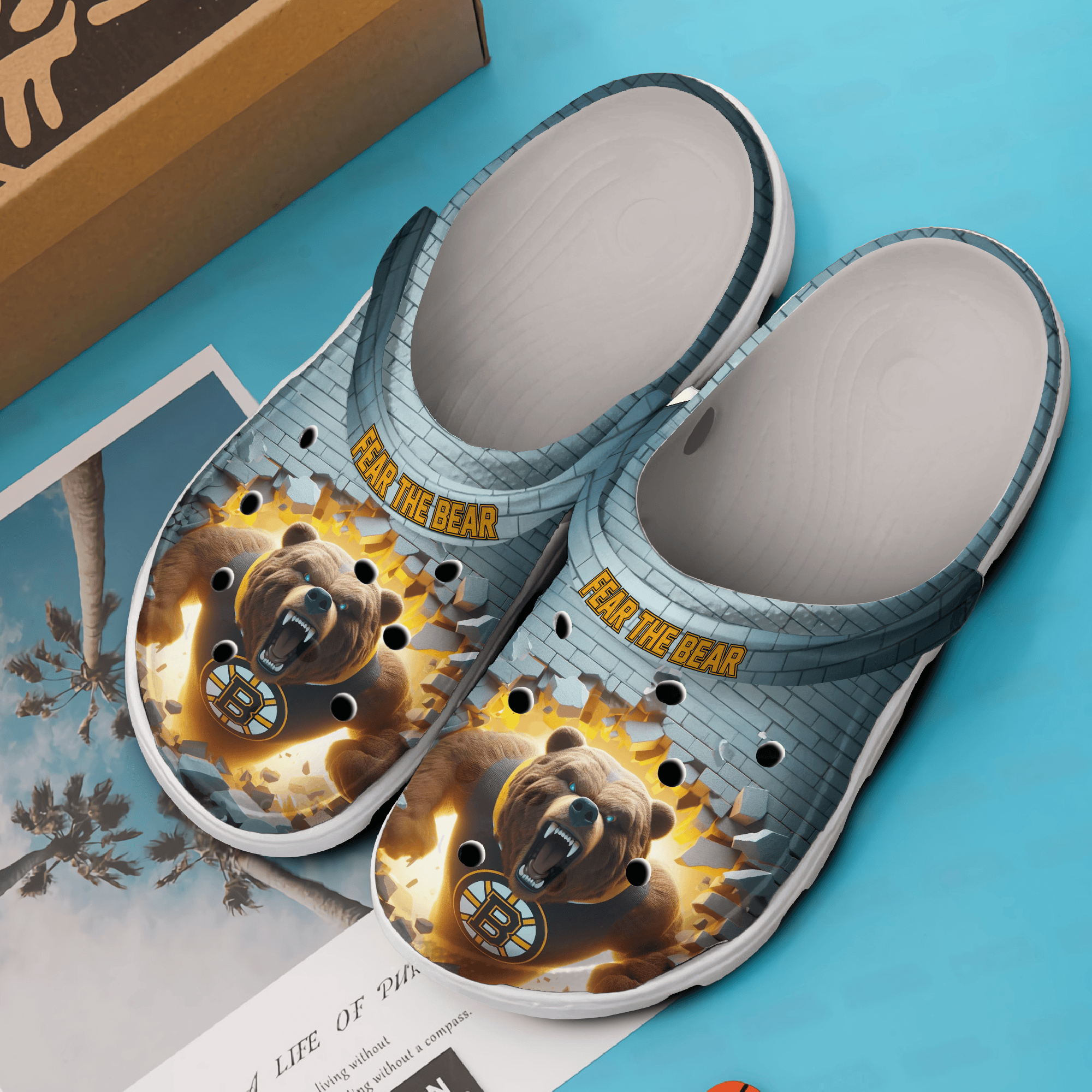 Merchidea Boston Bruins NHL Sport Crocs Crocband Clogs Shoes Comfortable For Men Women and Kids