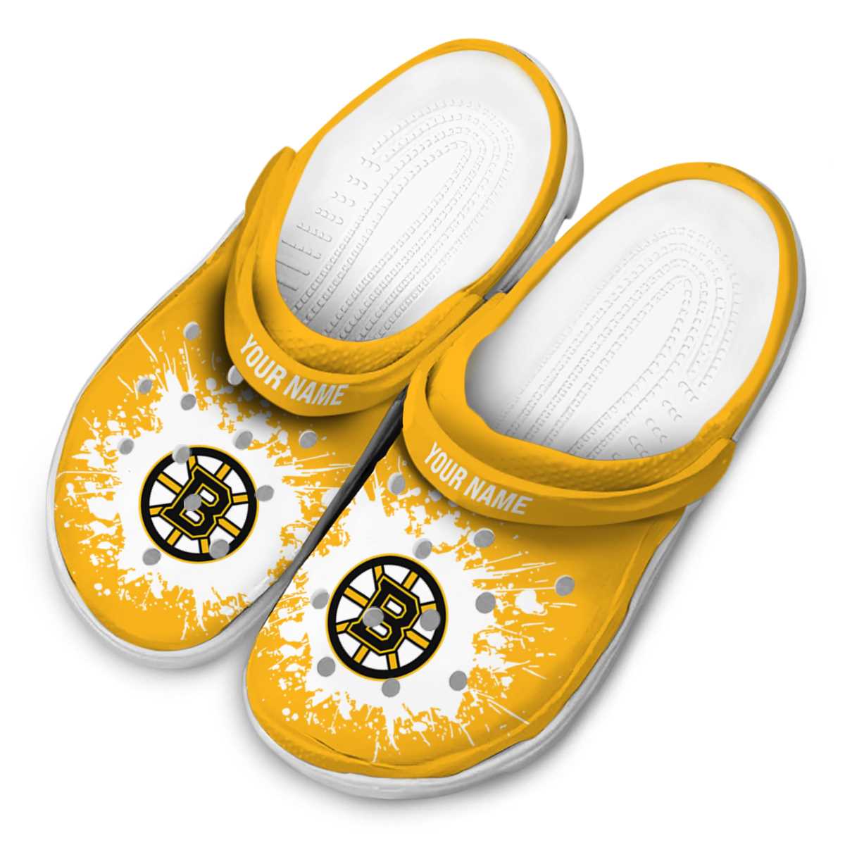 Merchidea Boston Bruins NHL Sport Crocs Crocband Clogs Shoes Comfortable For Men Women and Kids