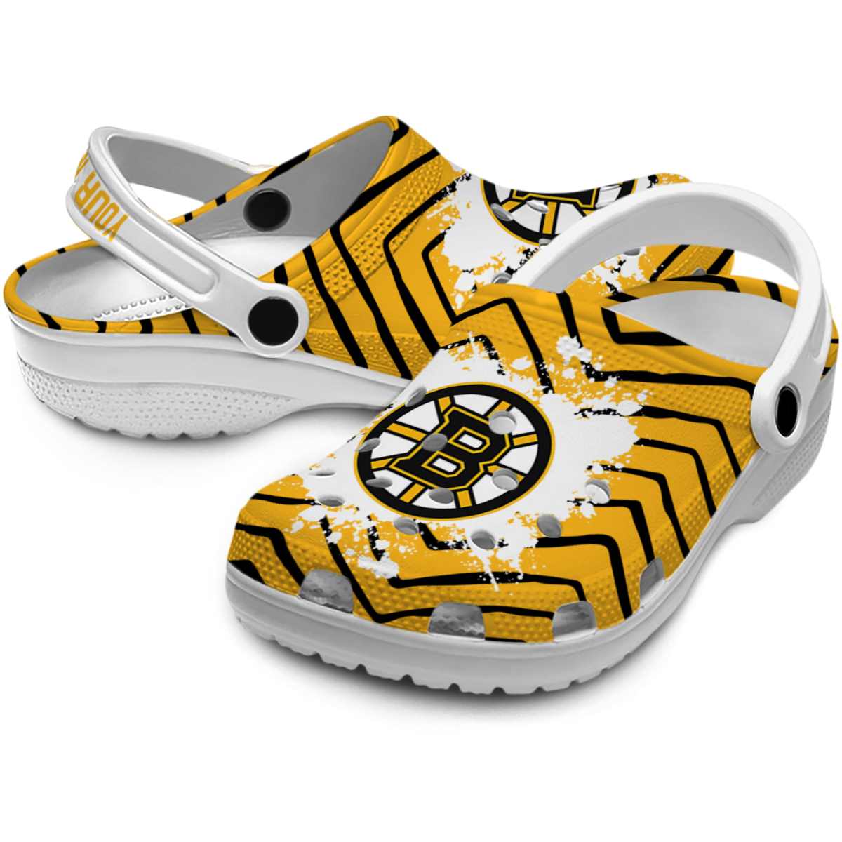 Merchidea Boston Bruins NHL Sport Crocs Crocband Clogs Shoes Comfortable For Men Women and Kids