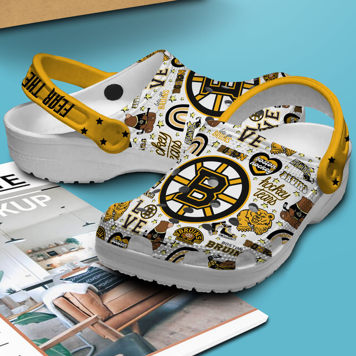 Merchidea Boston Bruins NHL Sport Crocs Crocband Clogs Shoes Comfortable For Men Women and Kids