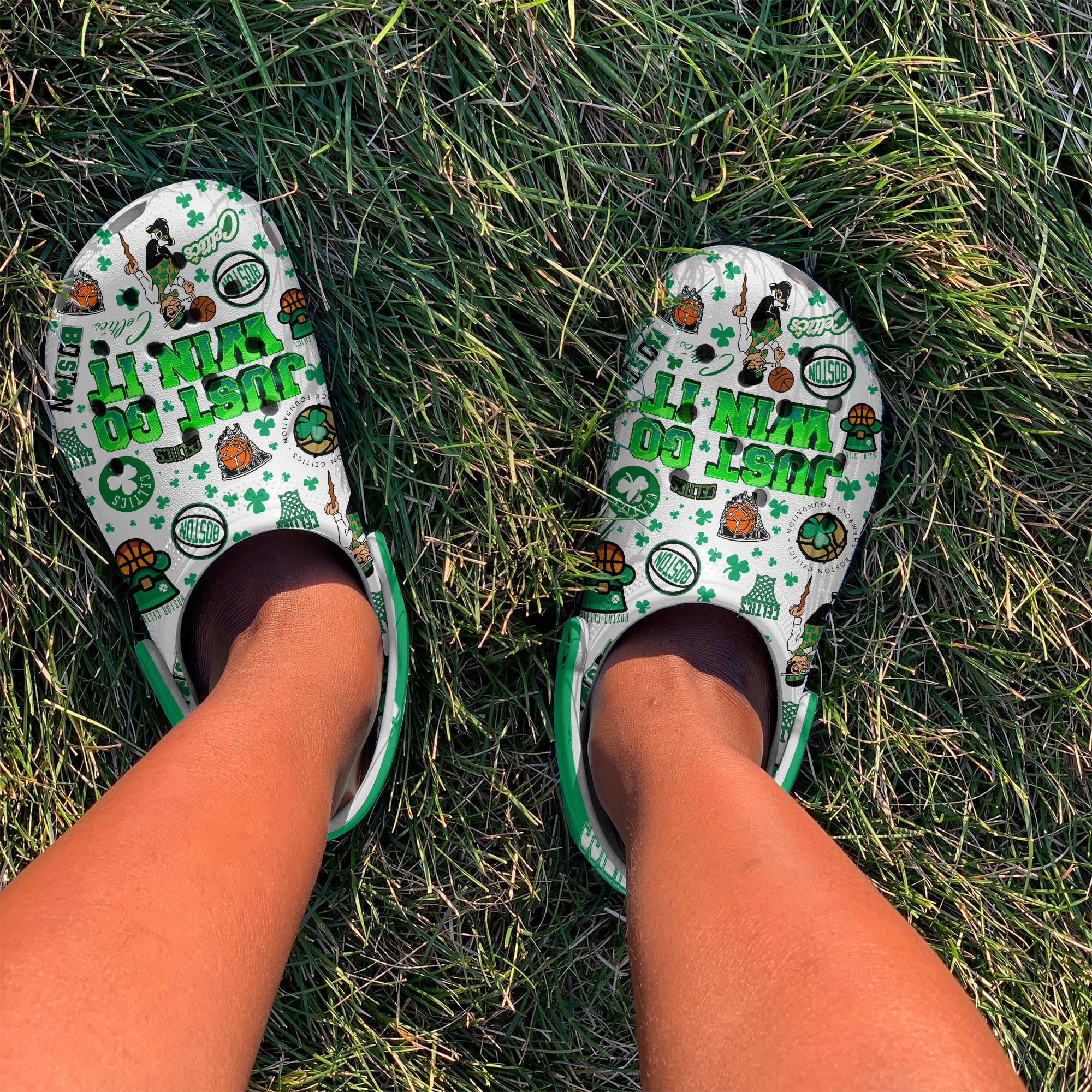 Merchidea Boston Celtics NBA Sport Crocs Crocband Clogs Shoes Comfortable For Men Women and Kids