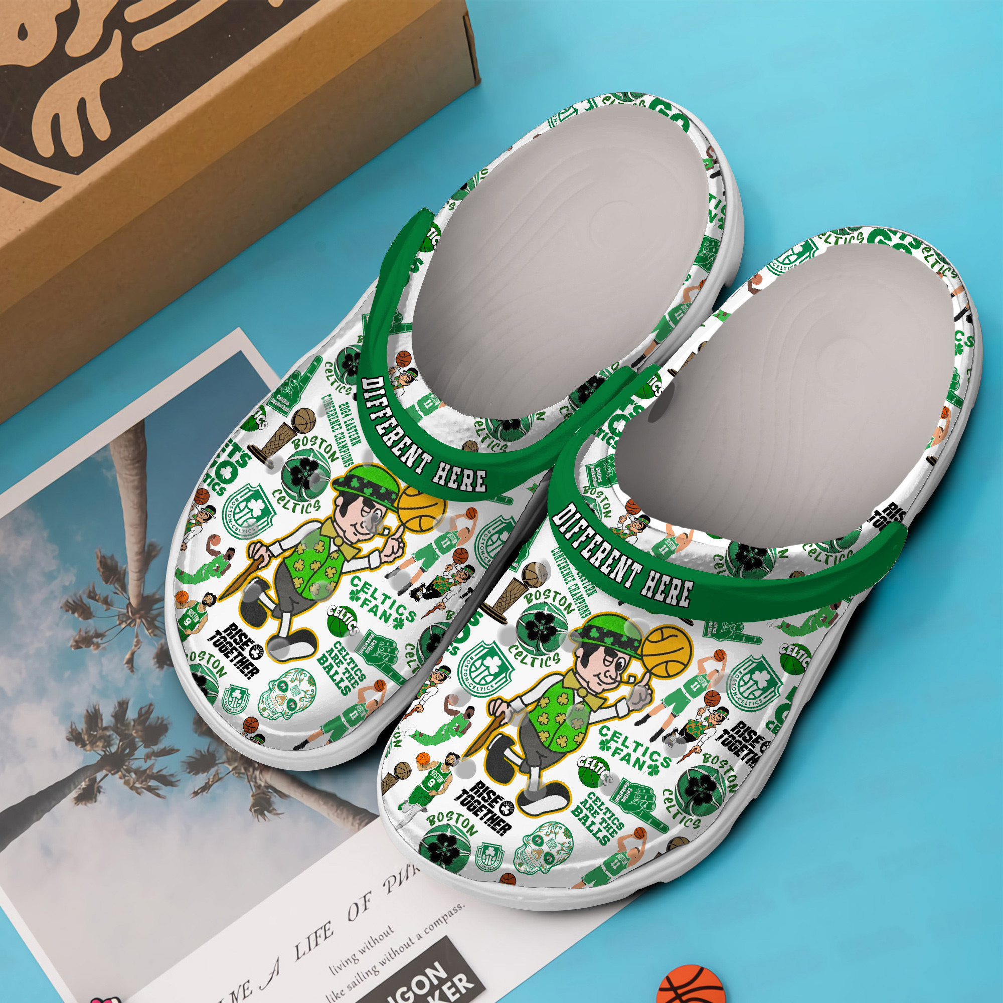 Merchidea Boston Celtics NBA Sport Crocs Crocband Clogs Shoes Comfortable For Men Women and Kids