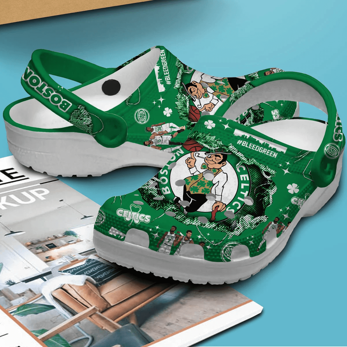 Merchidea Boston Celtics NBA Sport Crocs Crocband Clogs Shoes Comfortable For Men Women and Kids