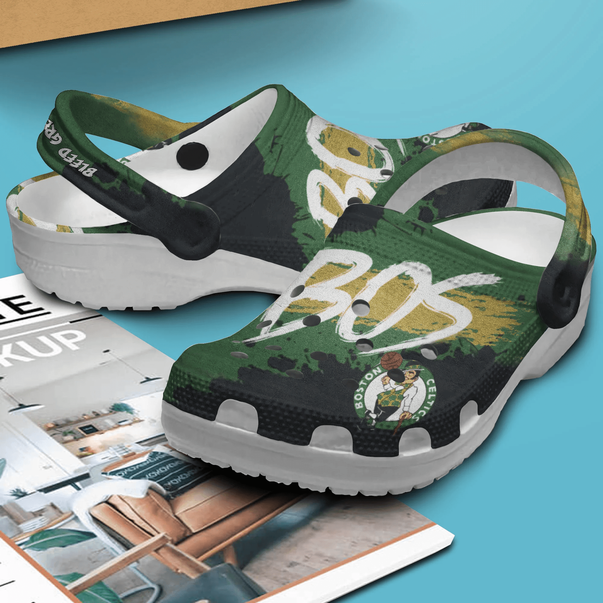 Merchidea Boston Celtics NBA Sport Crocs Crocband Clogs Shoes Comfortable For Men Women and Kids