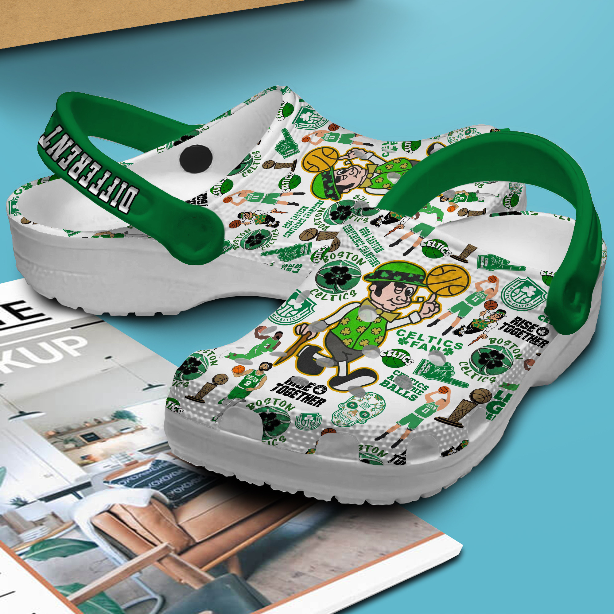 Merchidea Boston Celtics NBA Sport Crocs Crocband Clogs Shoes Comfortable For Men Women and Kids