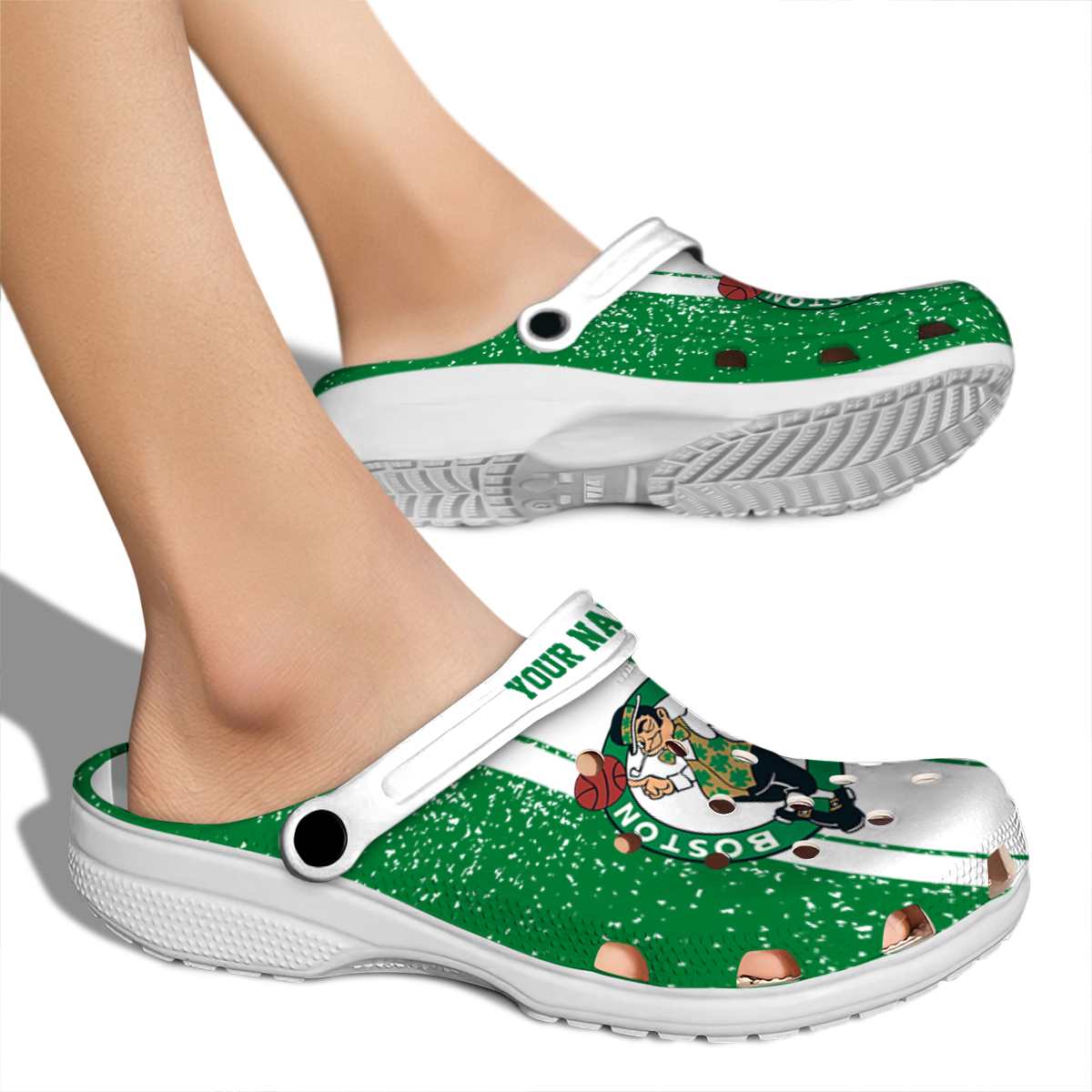 Merchidea Boston Celtics NBA Sport Crocs Crocband Clogs Shoes Comfortable For Men Women and Kids