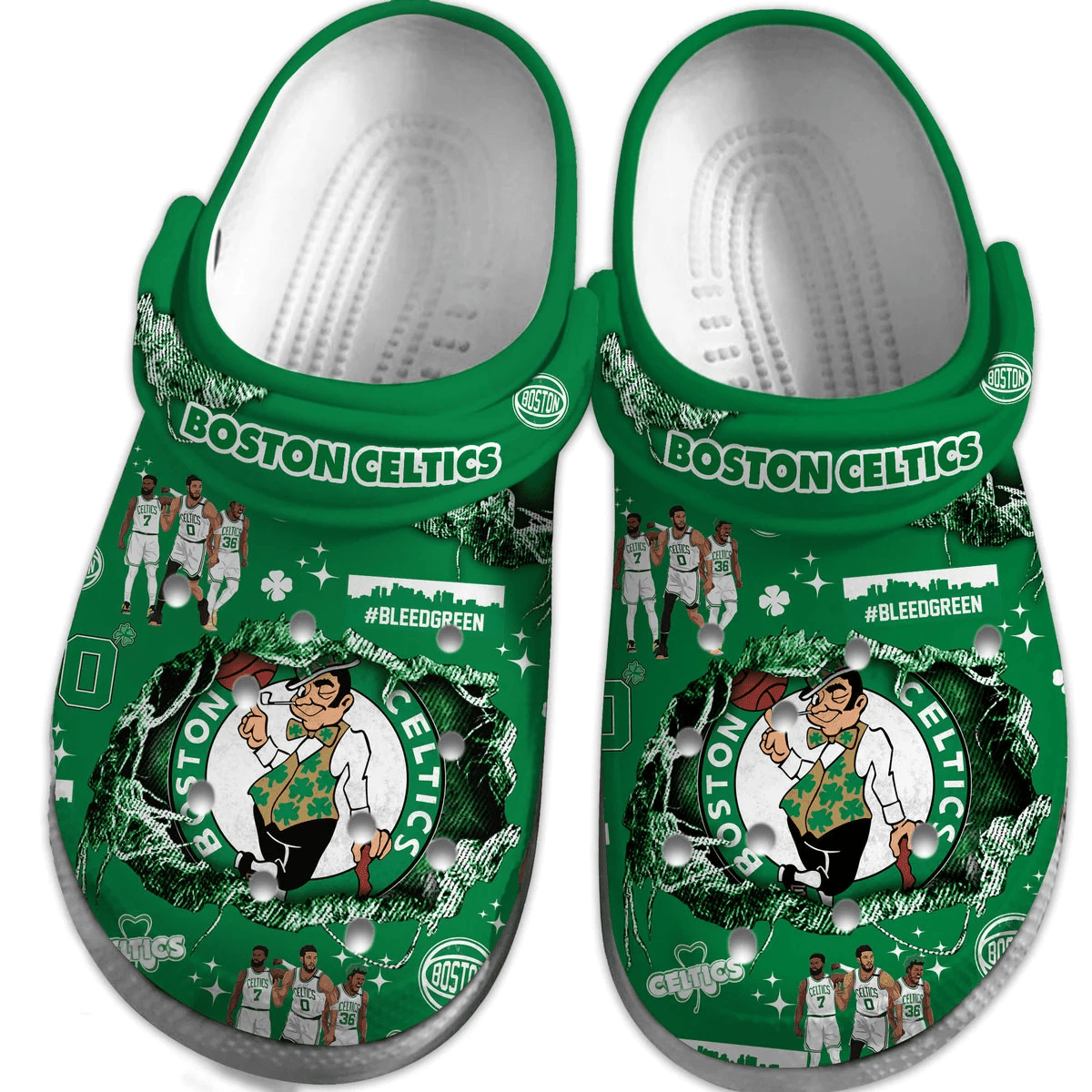 Merchidea Boston Celtics NBA Sport Crocs Crocband Clogs Shoes Comfortable For Men Women and Kids
