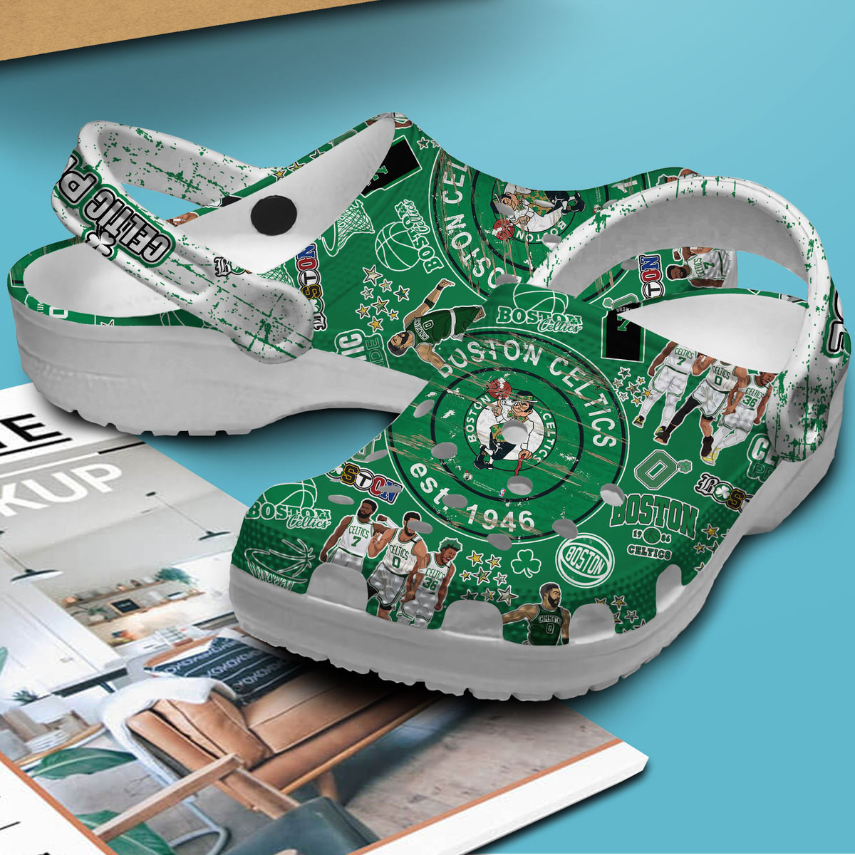 Merchidea Boston Celtics NBA Sport Crocs Crocband Clogs Shoes Comfortable For Men Women and Kids