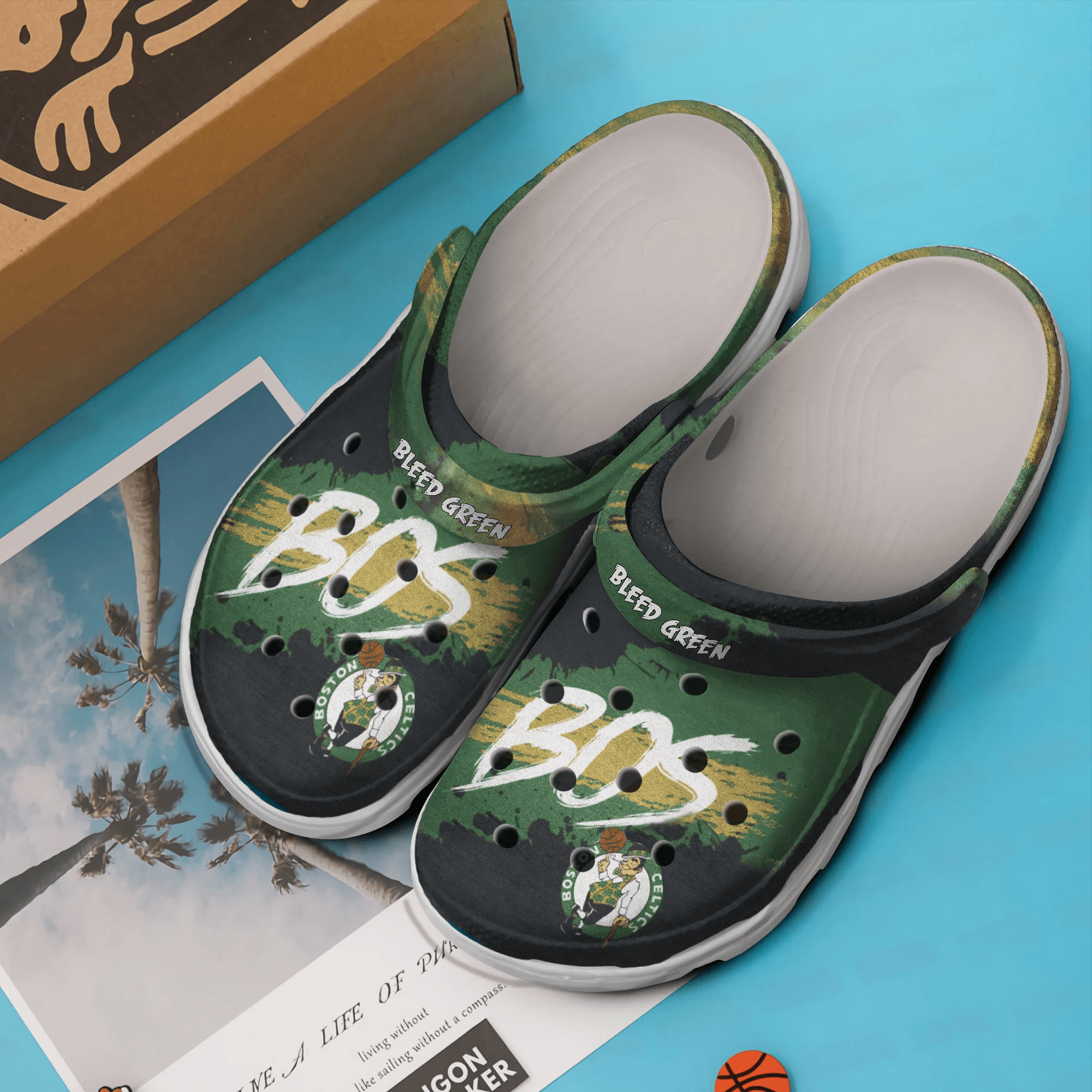 Merchidea Boston Celtics NBA Sport Crocs Crocband Clogs Shoes Comfortable For Men Women and Kids