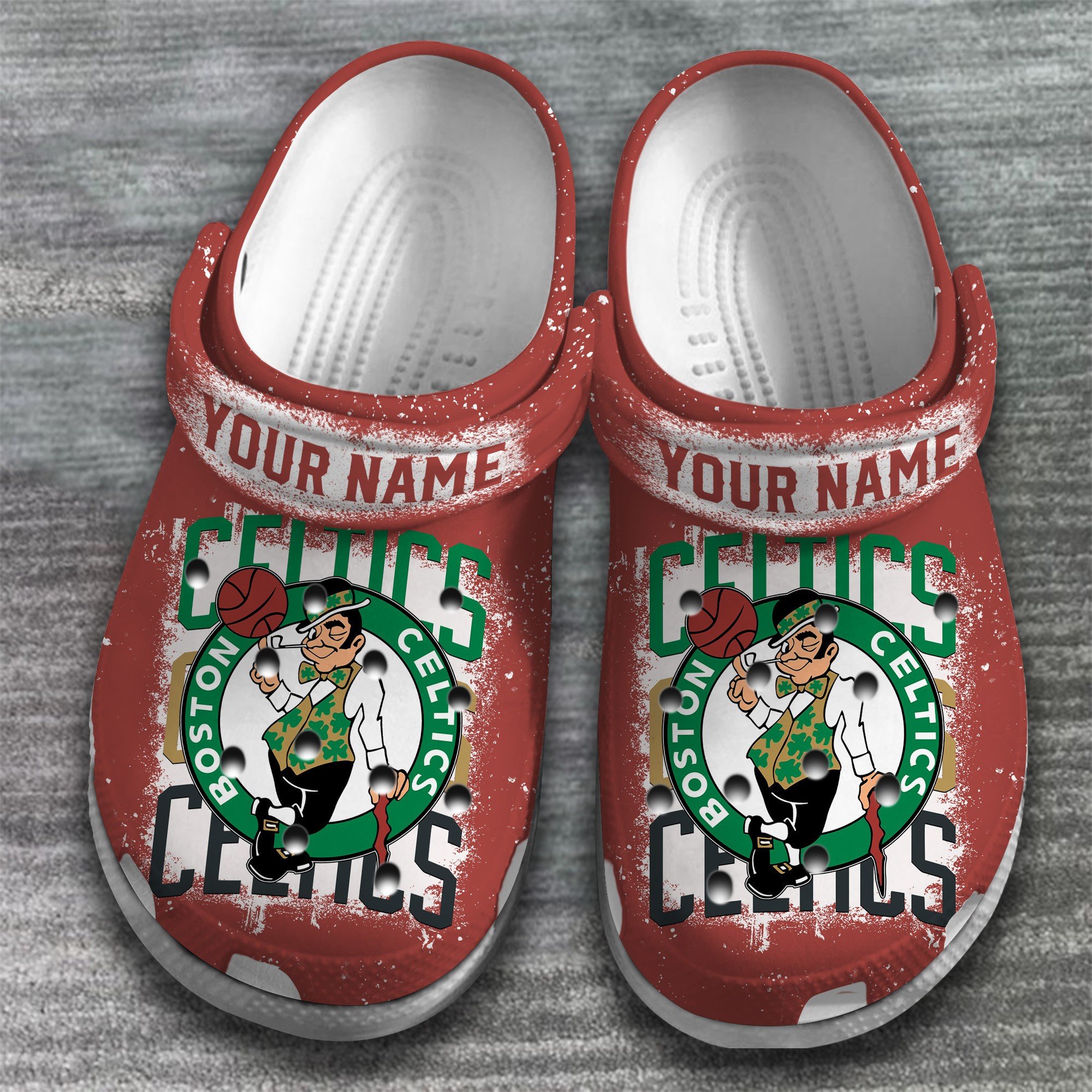 Merchidea Boston Celtics NBA Sport Crocs Crocband Clogs Shoes Comfortable For Men Women and Kids