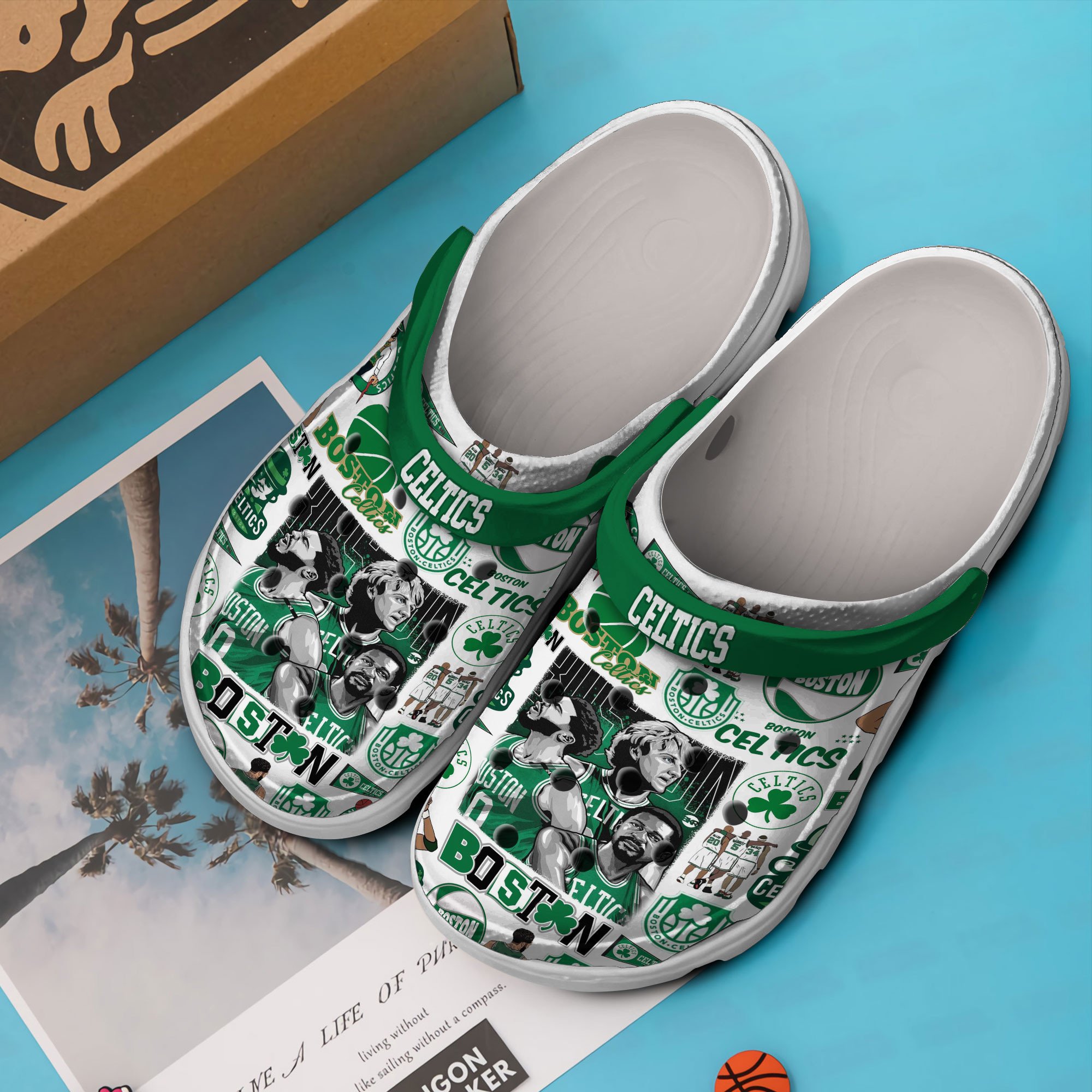 Merchidea Boston Celtics NBA Sport Crocs Crocband Clogs Shoes Comfortable For Men Women and Kids