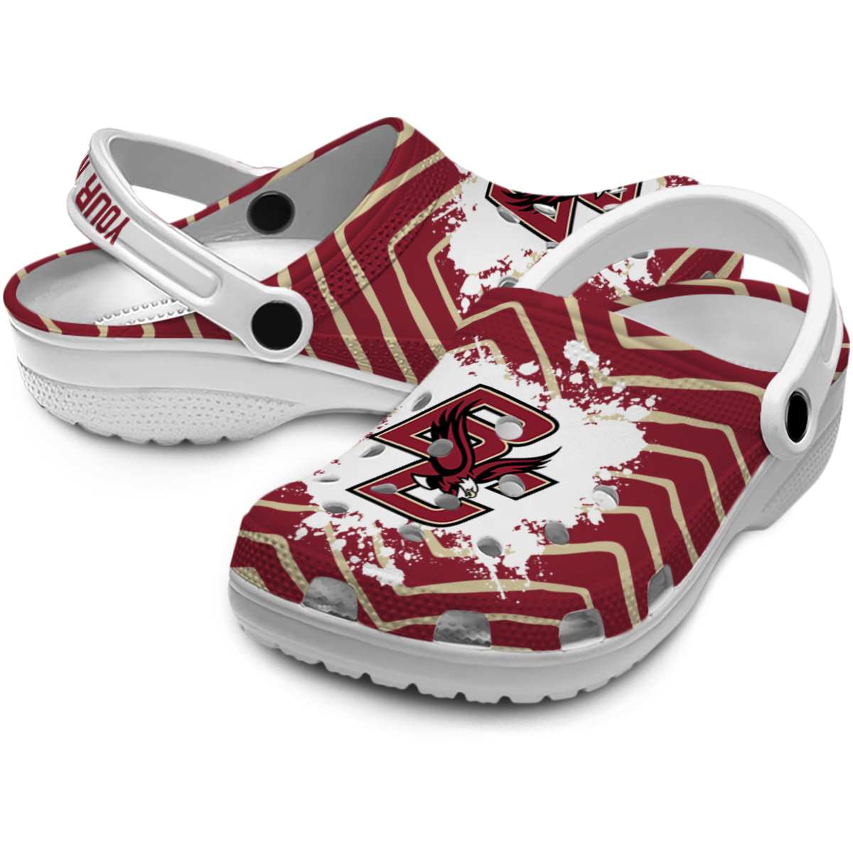 Merchidea Boston College Eagles NCAA Sport Crocs Crocband Clogs Shoes Comfortable For Men Women and Kids