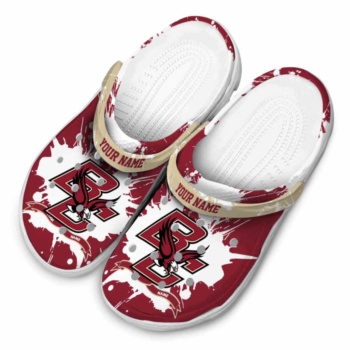 Merchidea Boston College Eagles NCAA Sport Crocs Crocband Clogs Shoes Comfortable For Men Women and Kids