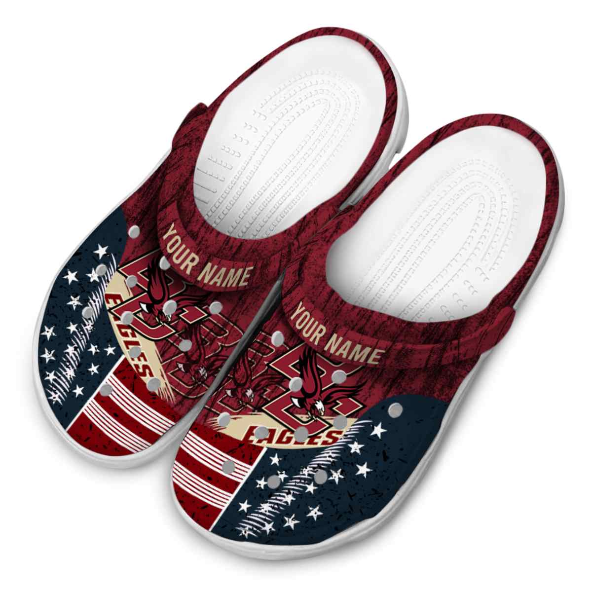 Merchidea Boston College Eagles NCAA Sport Crocs Crocband Clogs Shoes Comfortable For Men Women and Kids