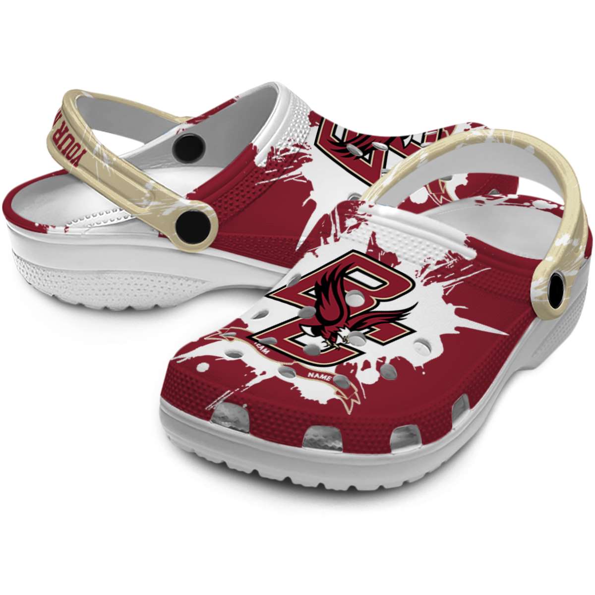Merchidea Boston College Eagles NCAA Sport Crocs Crocband Clogs Shoes Comfortable For Men Women and Kids