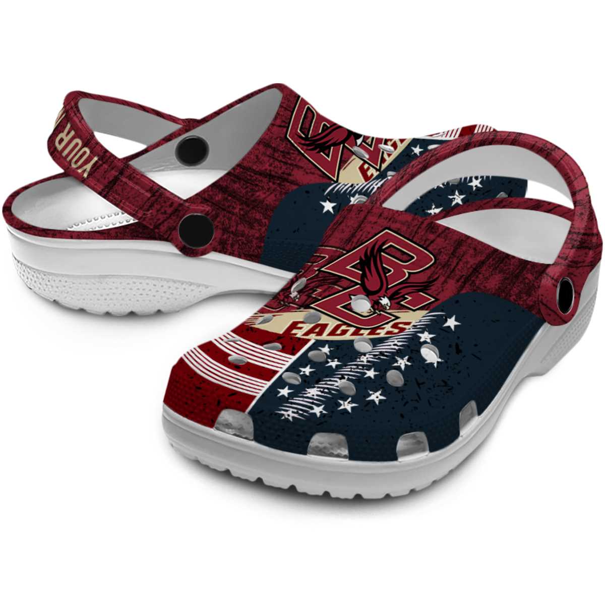 Merchidea Boston College Eagles NCAA Sport Crocs Crocband Clogs Shoes Comfortable For Men Women and Kids