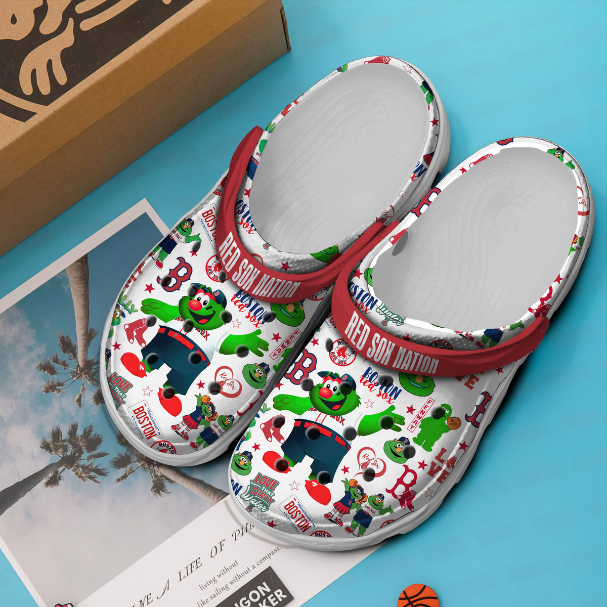 Merchidea Boston Red Sox Baseball MLB SportCrocs Crocband Clogs Shoes Comfortable For Men Women and Kids