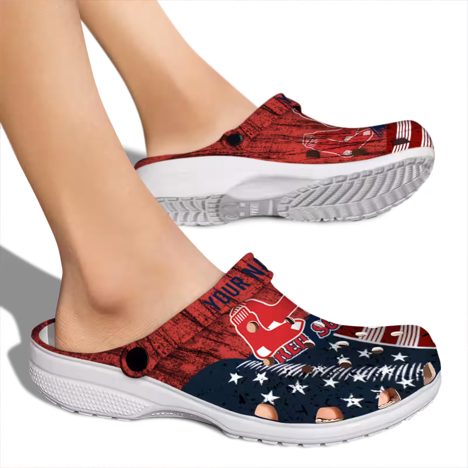 Merchidea Boston Red Sox MLB Sport Crocs Crocband Clogs Shoes Comfortable For Men Women and Kids