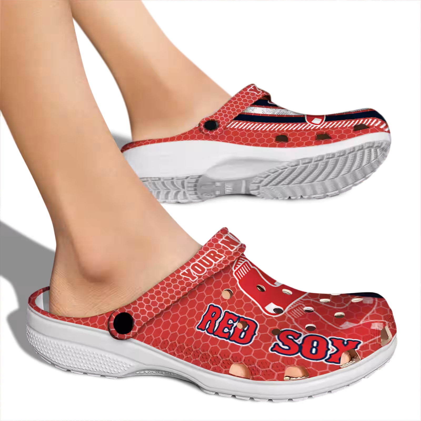 Merchidea Boston Red Sox MLB Sport Crocs Crocband Clogs Shoes Comfortable For Men Women and Kids